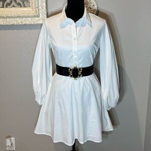New York & Co White Shirt Dress